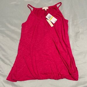 NWT Cupio Faux Wrap Tank Top Watermelon Pink Size Medium